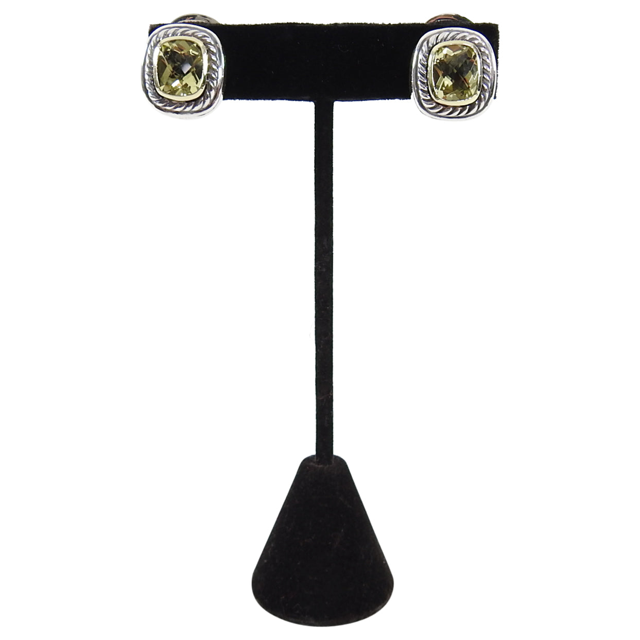 David Yurman Albion 18k Yellow Gold, Peridot, Sterling Earrings