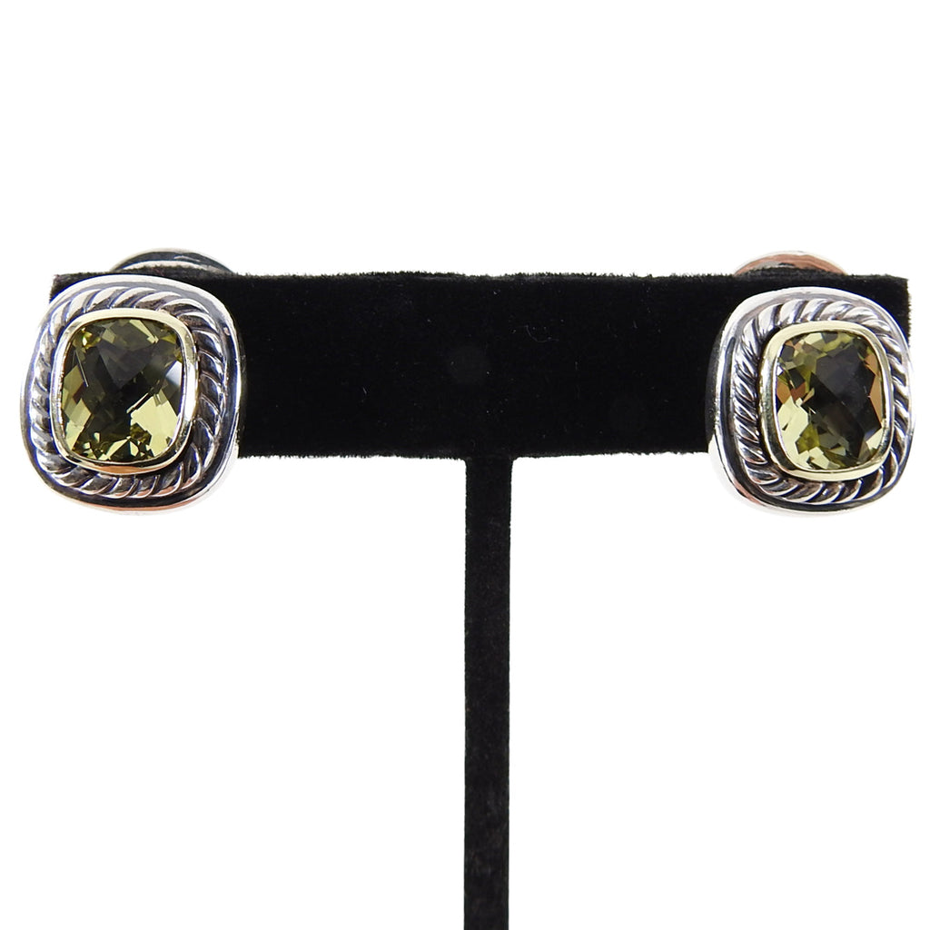David Yurman Albion 18k Yellow Gold, Peridot, Sterling Earrings