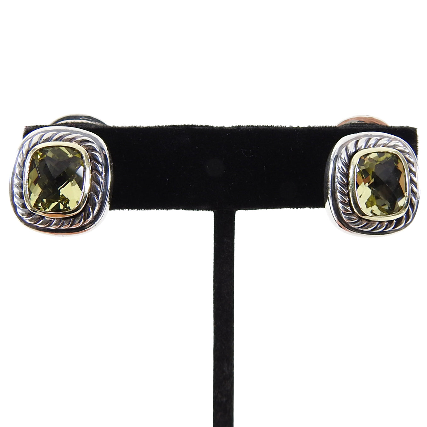 David Yurman Albion 18k Yellow Gold, Peridot, Sterling Earrings
