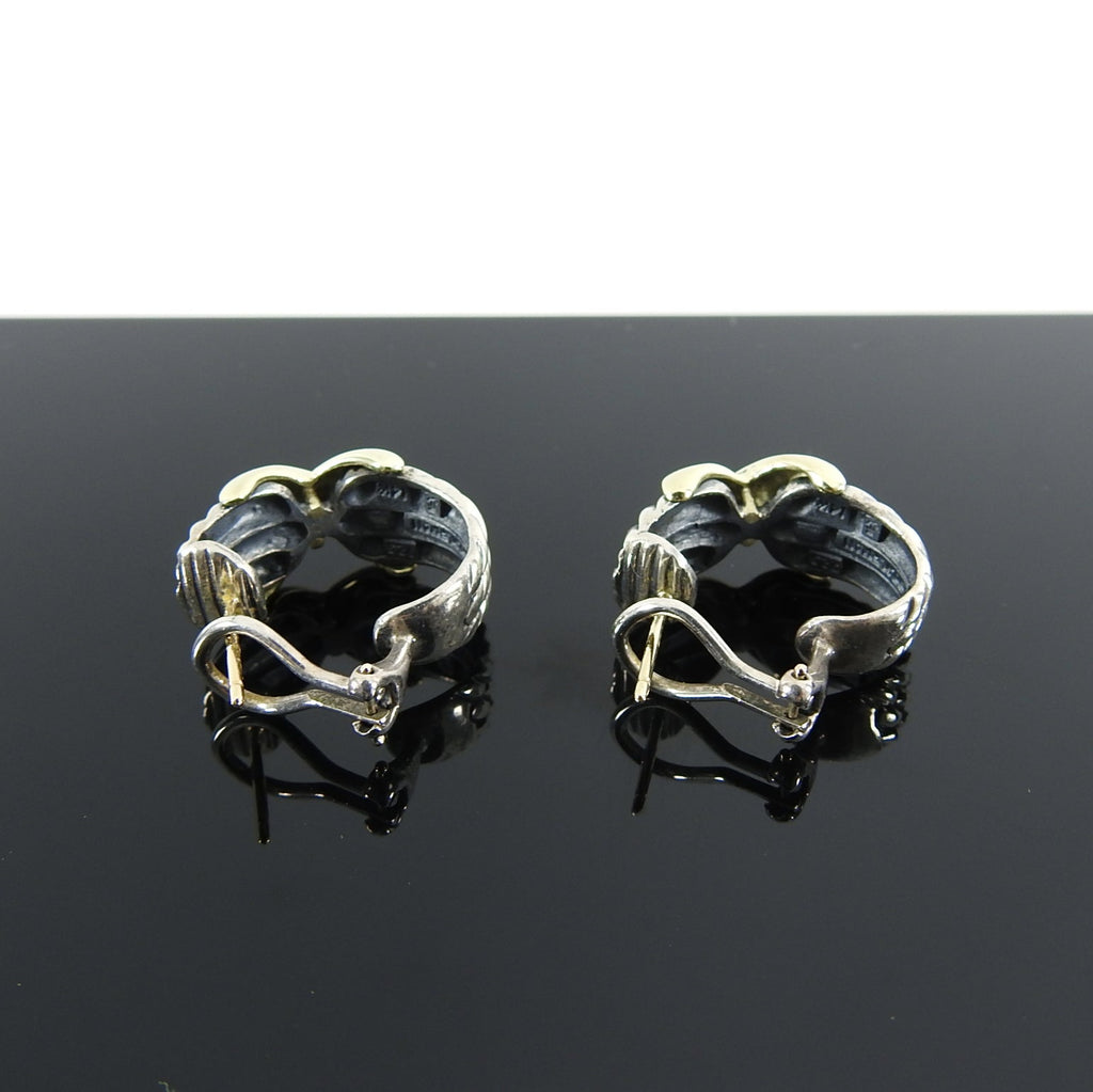 David Yurman Sterling Cable 14k Gold X Earrings