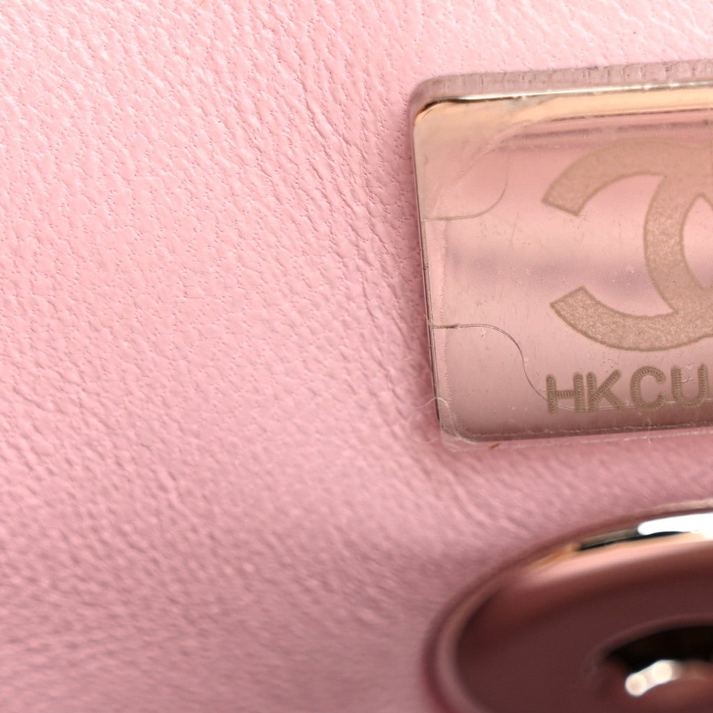 Iridescent Caviar Quilted Mini Coco Handle Flap Light Pink