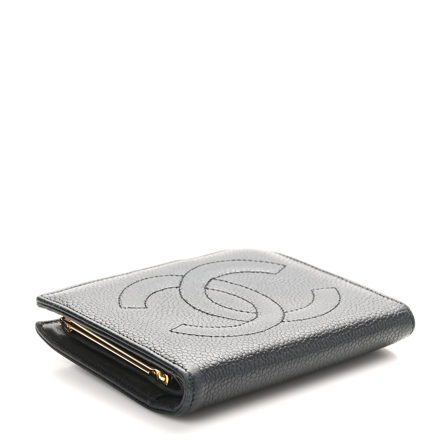 Caviar Timeless CC Compact French Wallet Black