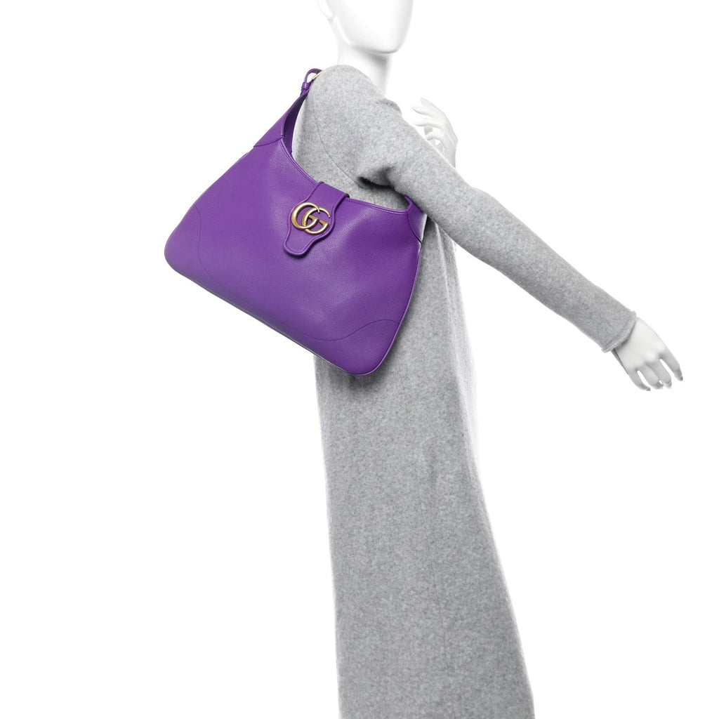 Goatskin Medium Aphrodite Shoulder Bag Shine Purple