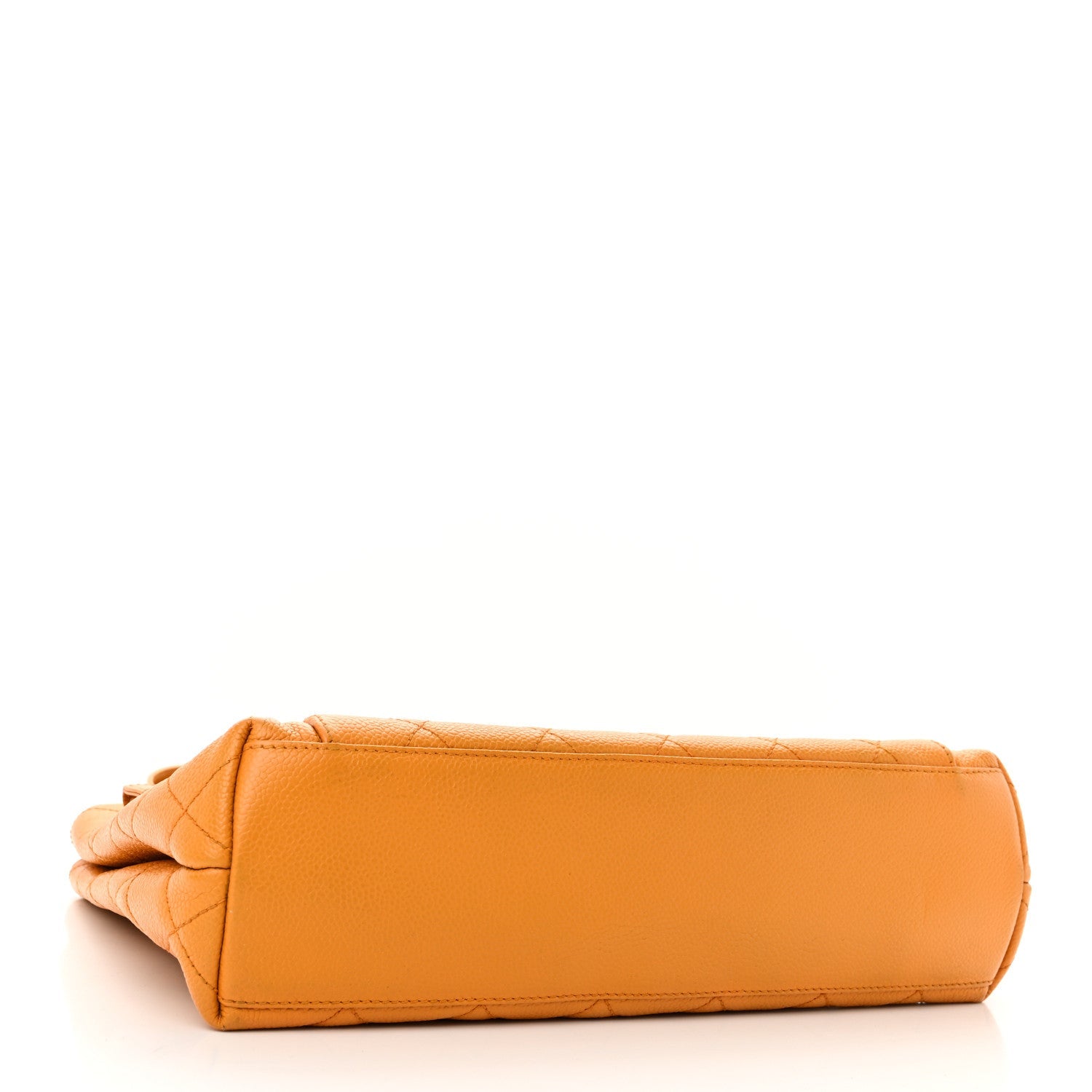 Caviar Quilted Pocket Shopping Tote Orange