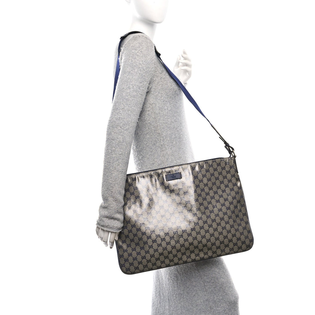 Crystal Monogram Messenger Bag Navy
