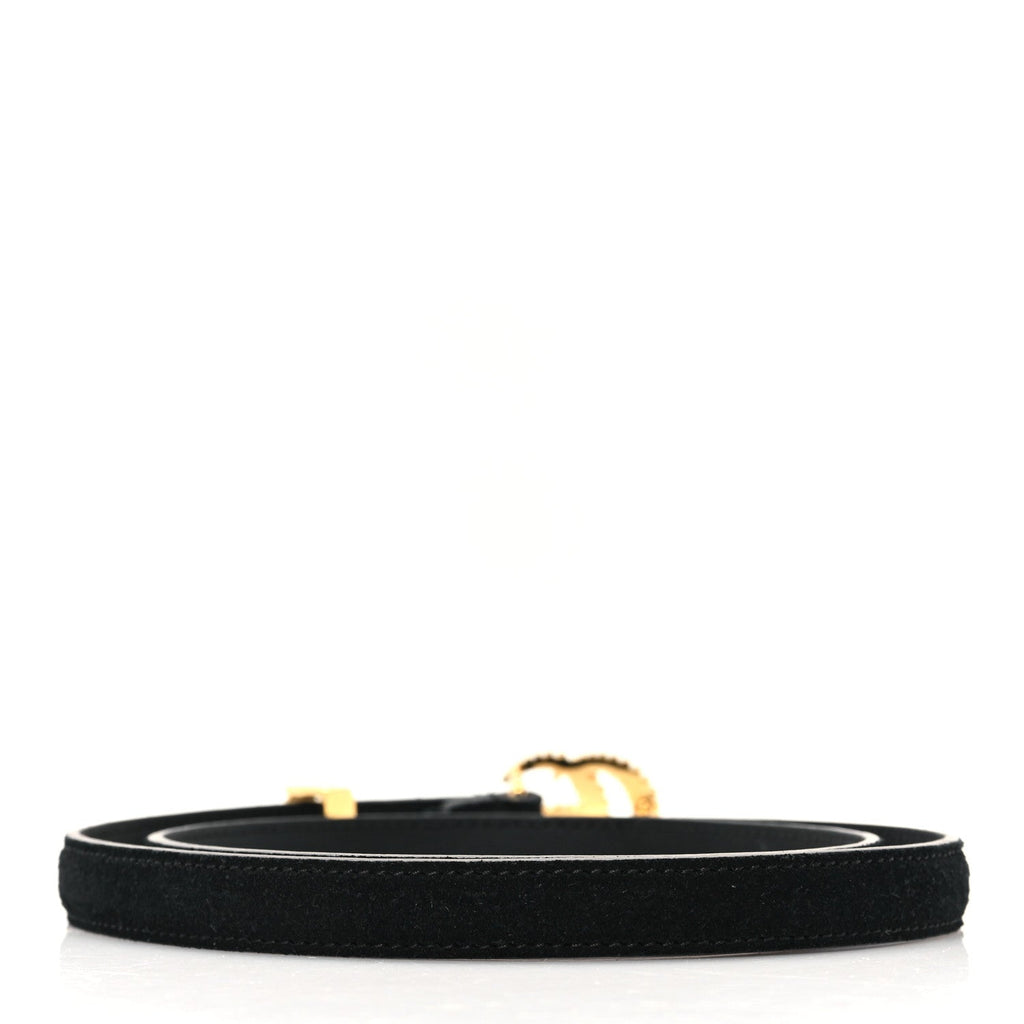 Suede Calfskin Torchon Double G 15mm Belt 70 28 Black