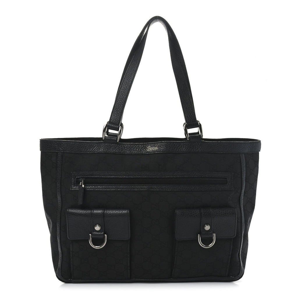 Nylon Monogram Abbey D Ring Tote Black