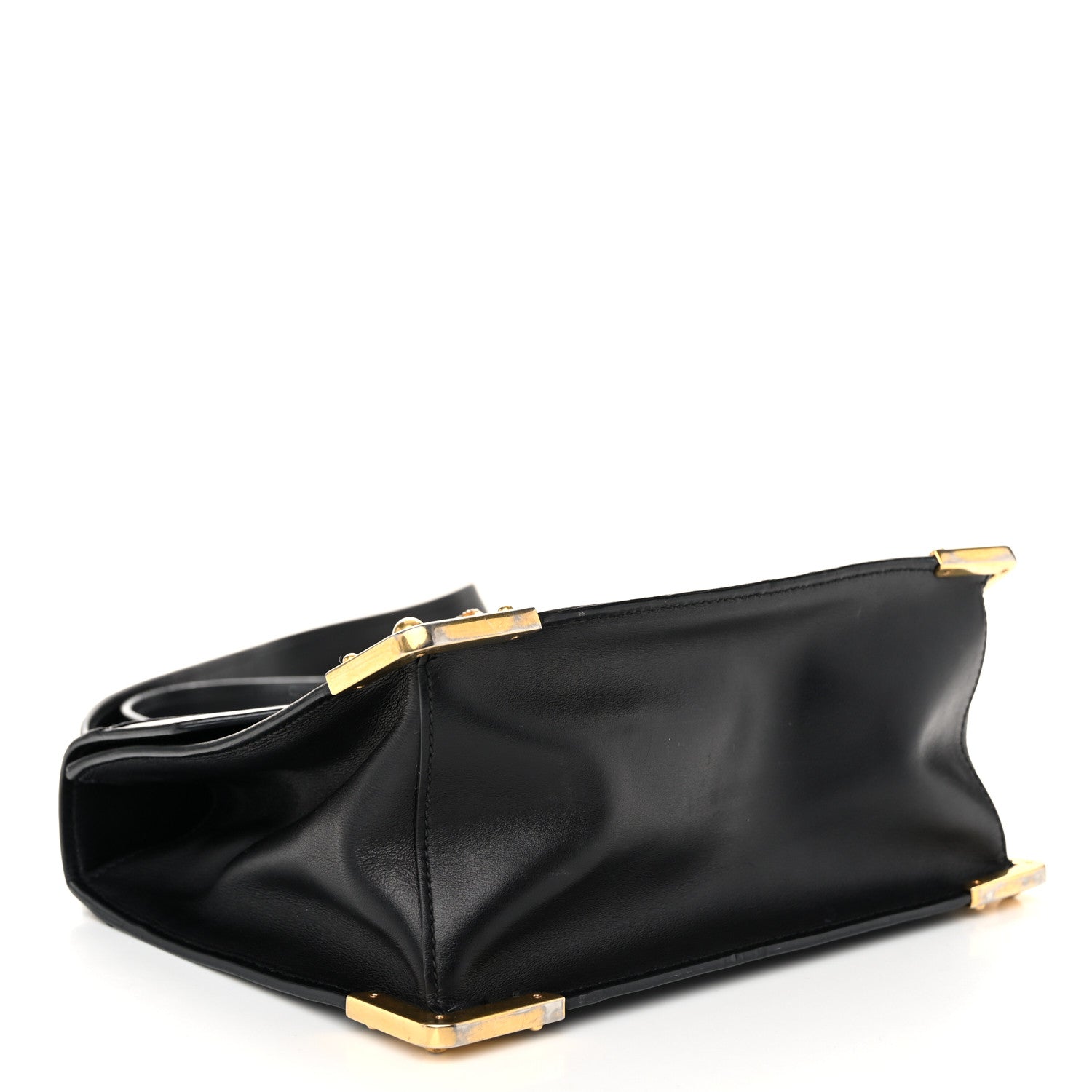 City Calf Saffiano Animalier Top Handle Bag Black
