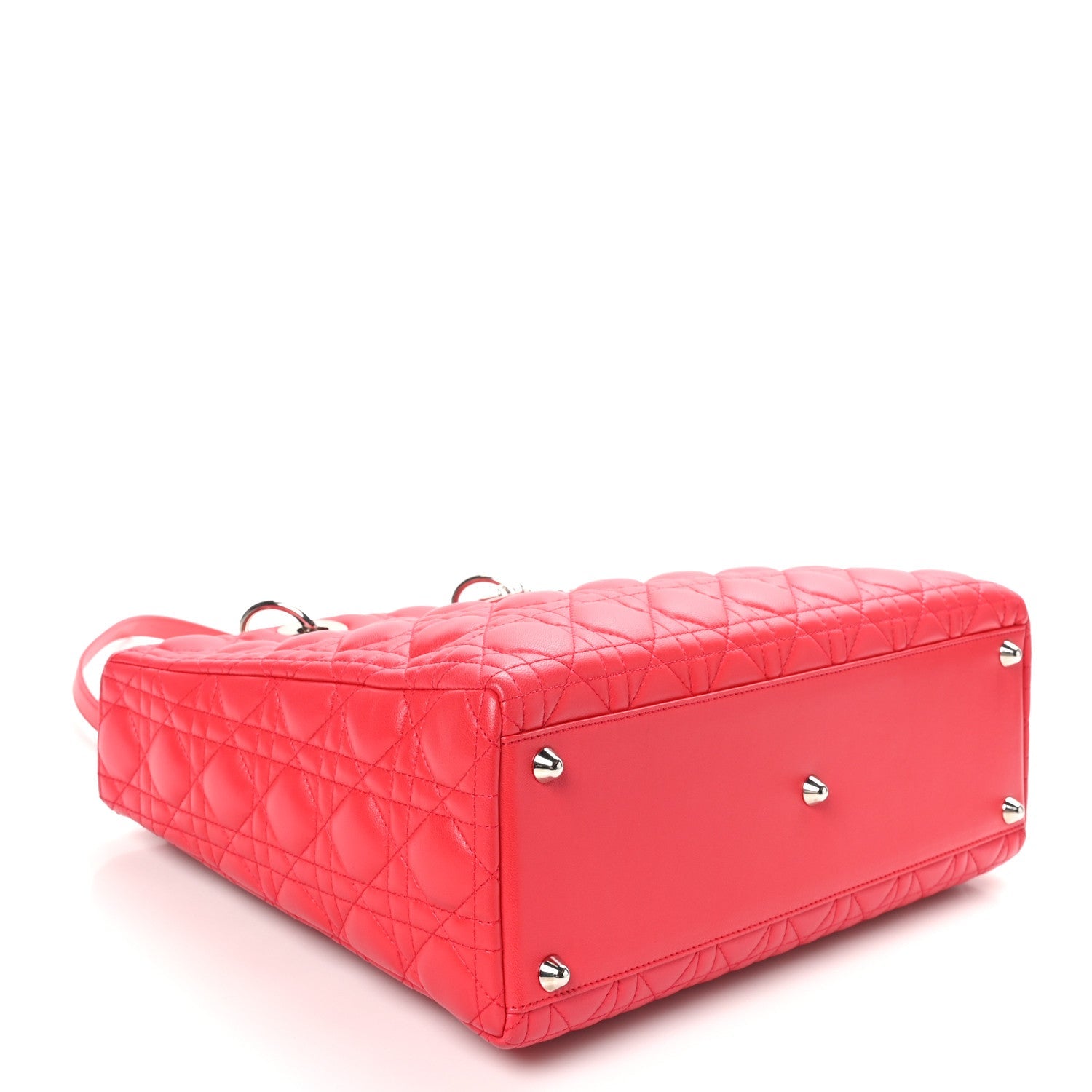 Lambskin Cannage Large Lady Dior Red