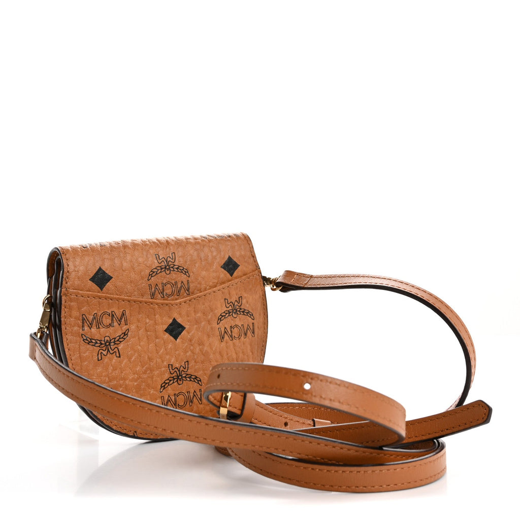 Visetos Small Patricia Round Crossbody Wallet Cognac