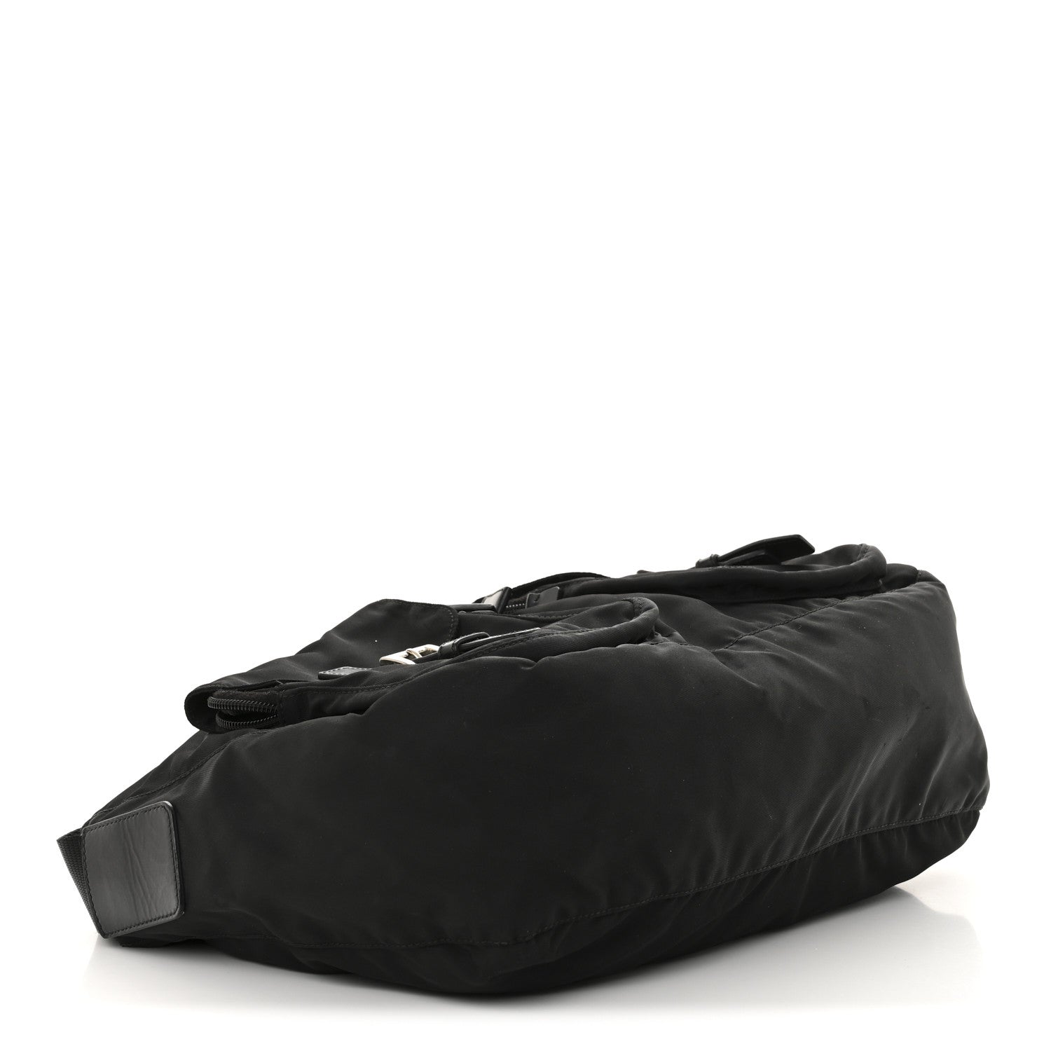 Tessuto Nylon Saffiano Vela Messenger Bag Black