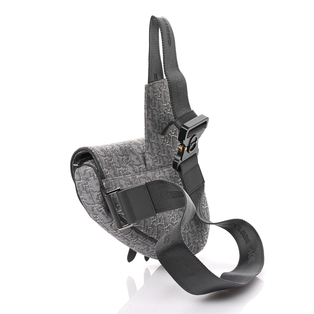 Oblique Mens Saddle Bag Grey