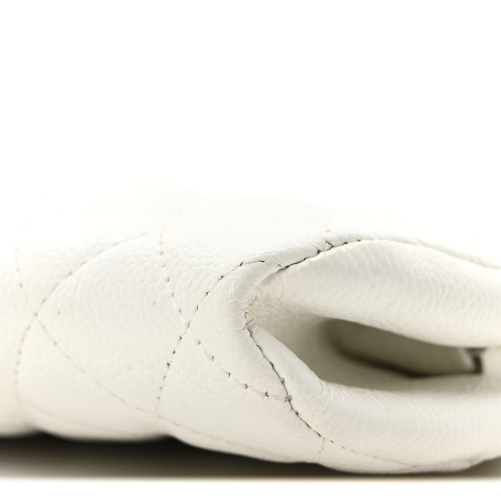 Caviar Quilted Timeless Clutch White