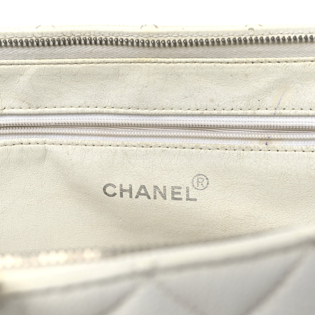 Caviar Quilted Shoulder Bag White
