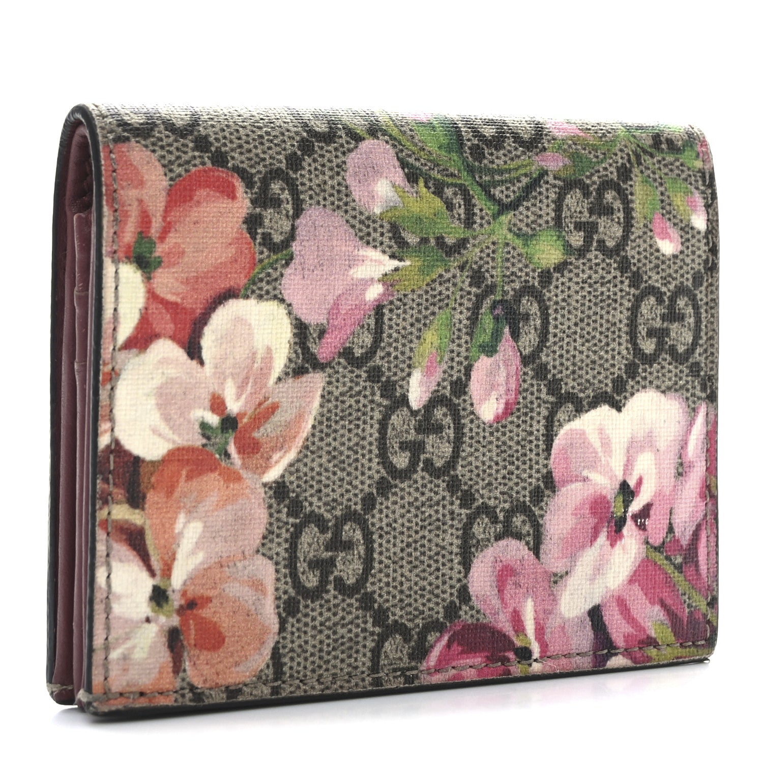 GG Supreme Monogram Blooms  Case Beige Multicolor Dry Rose