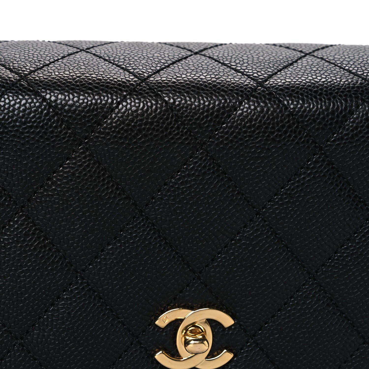 Caviar Quilted Jumbo Kelly Flap Black