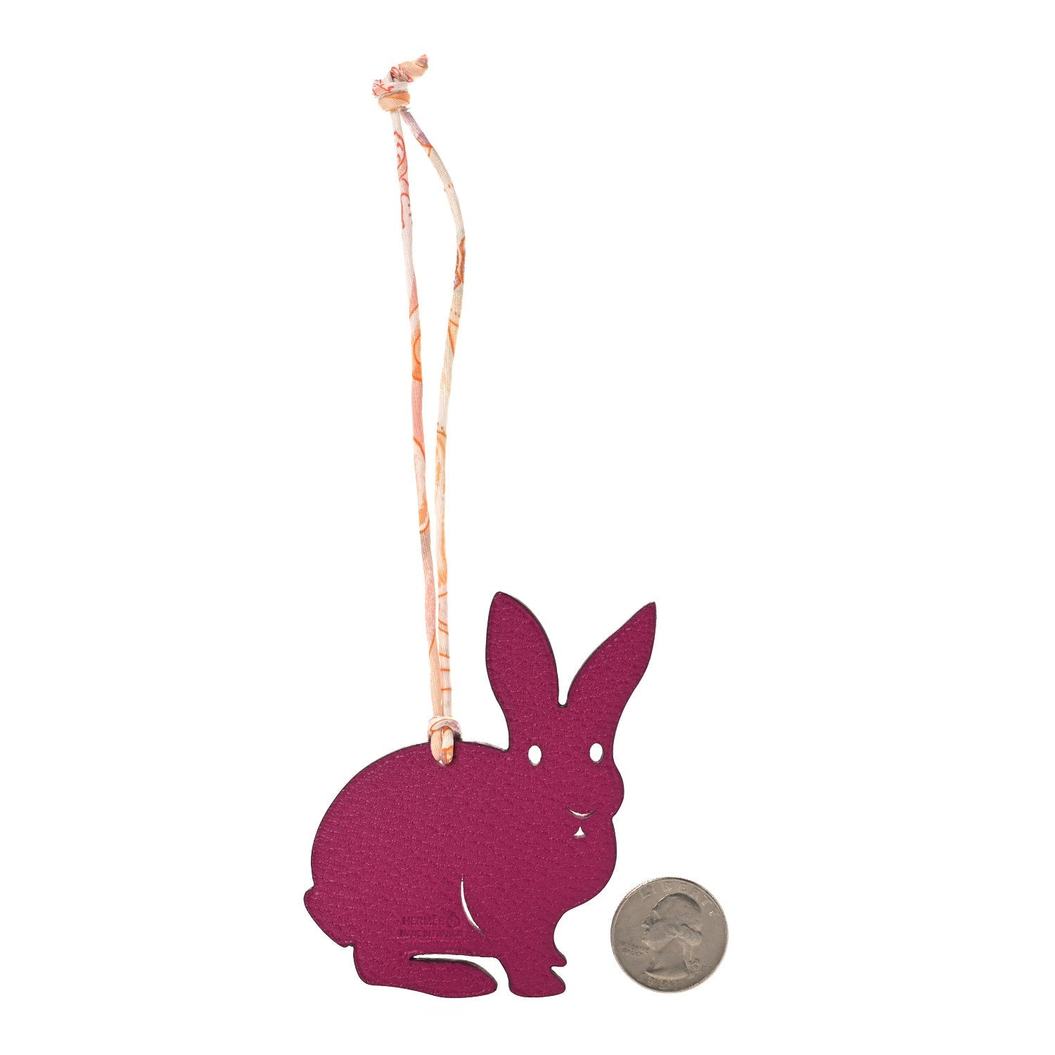 Togo Chevre Mysore Petit H Rabbit Bag Charm Rose Azalee Anemone