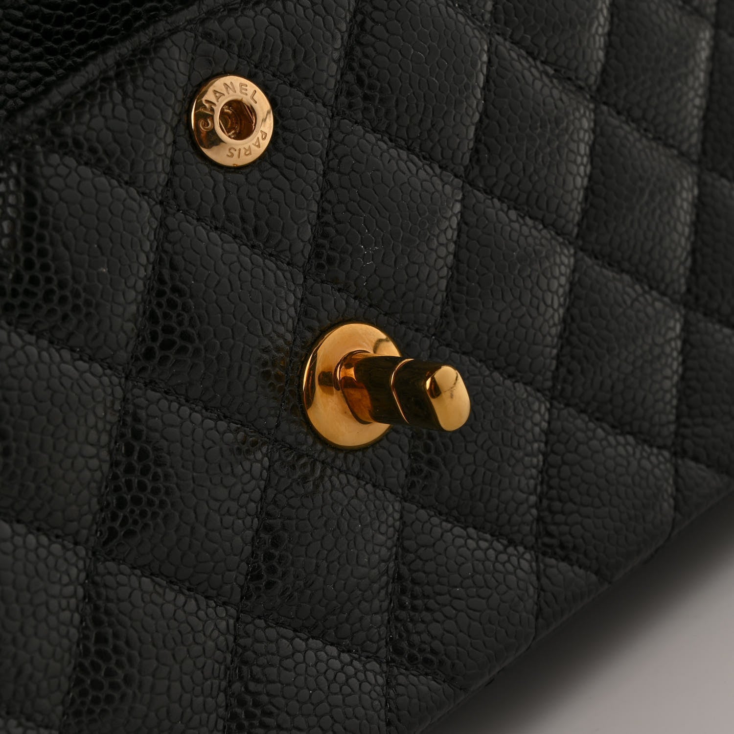 Caviar Quilted Small Double Flap Black