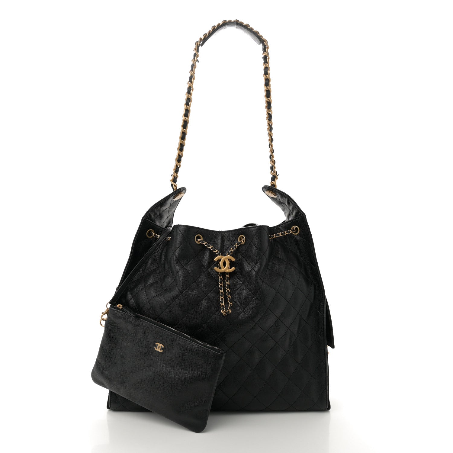 Caviar Quilted Large Chanel 25 Handbag Black
