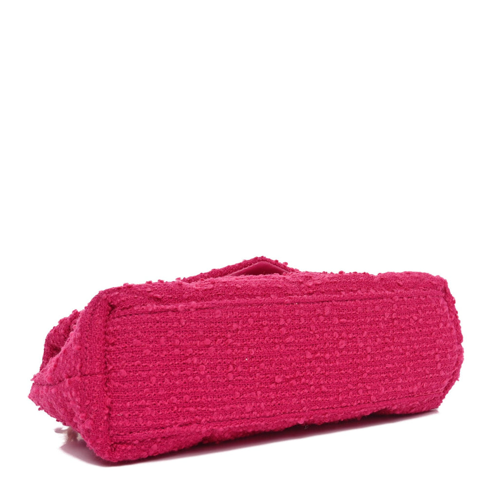 Boucle Tweed Quilted Toy Loulou Puffer Monogram Chain Satchel Magenta