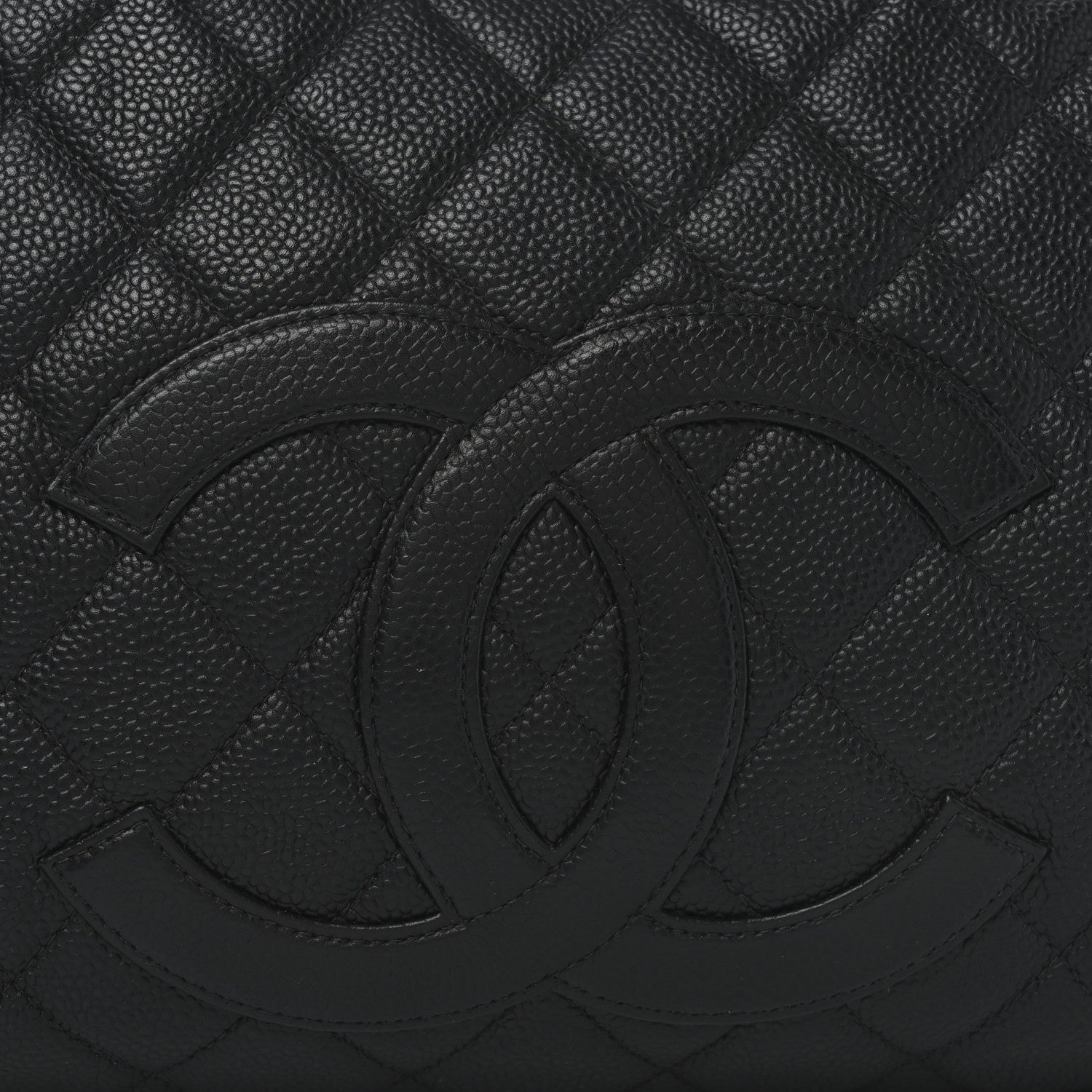 Caviar Quilted Large Bowler Black