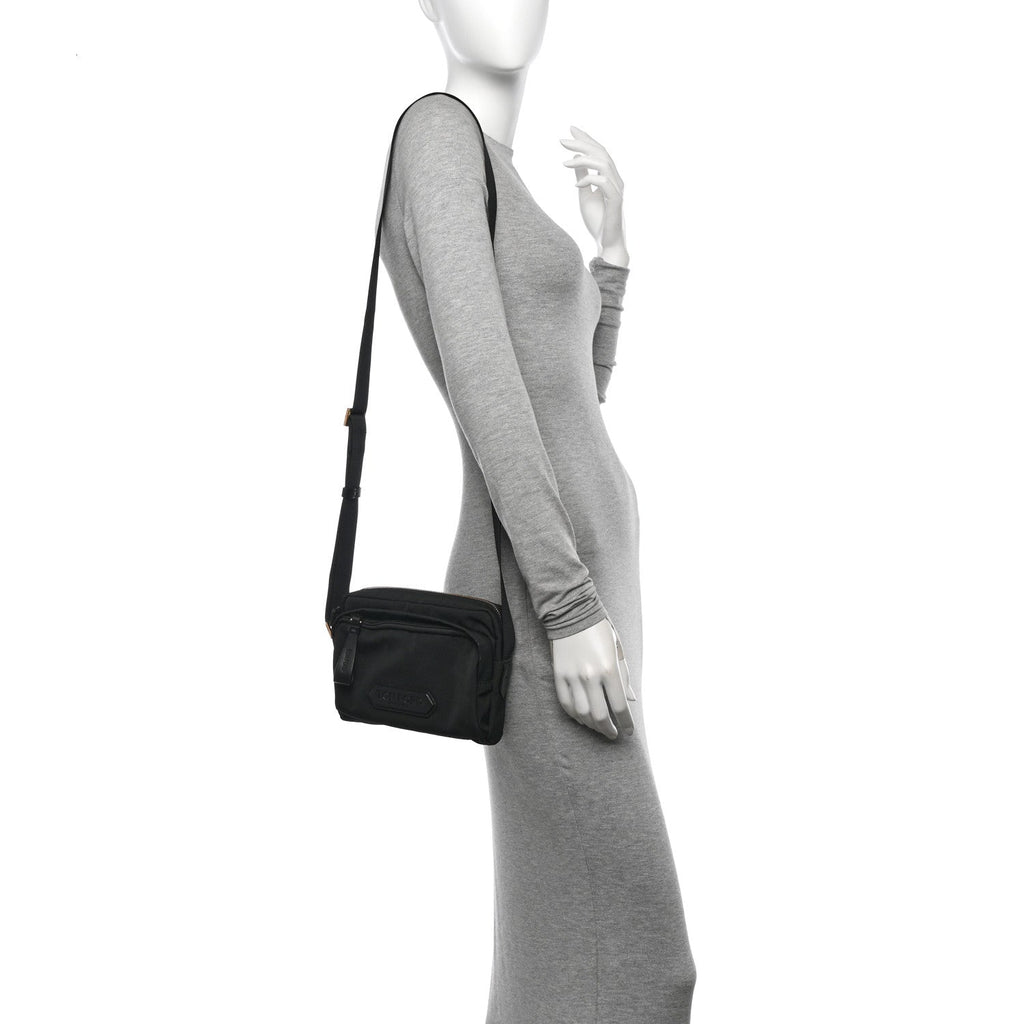 Nylon Logo Messenger Bag Black