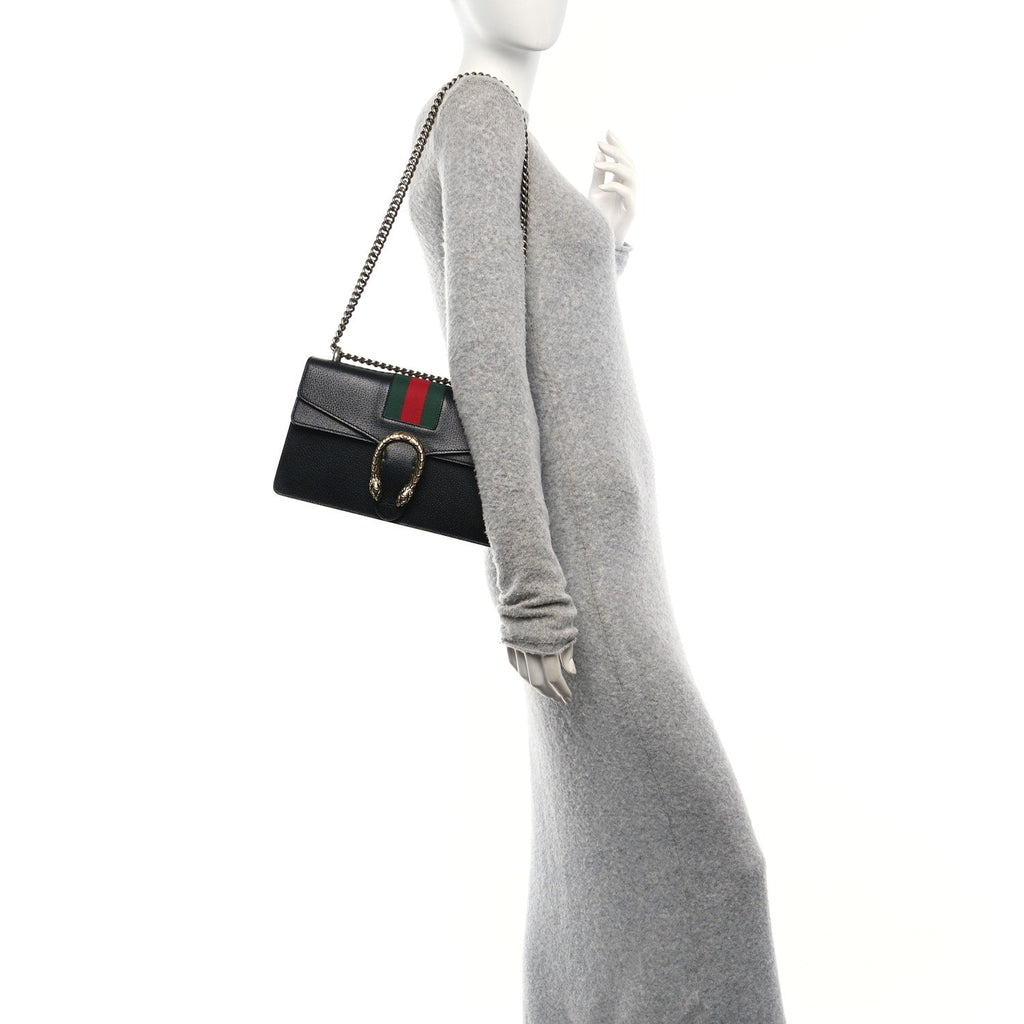 Calfskin Web Small Dionysus Shoulder Bag Black