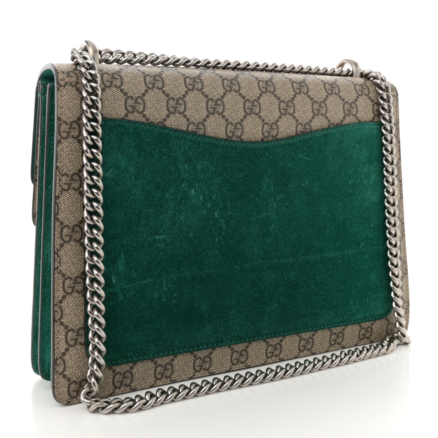 GG Supreme Monogram Embroidered Medium Dionysus Shoulder Bag Emerald