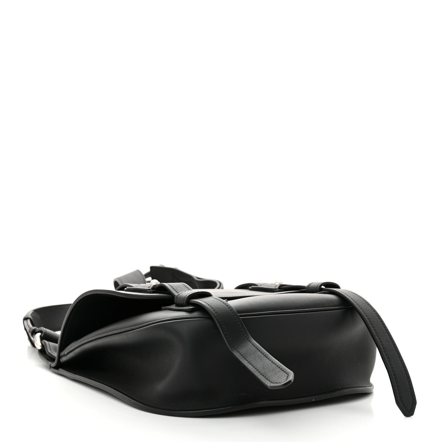 Calfskin Small Biker Chain Satchel Black