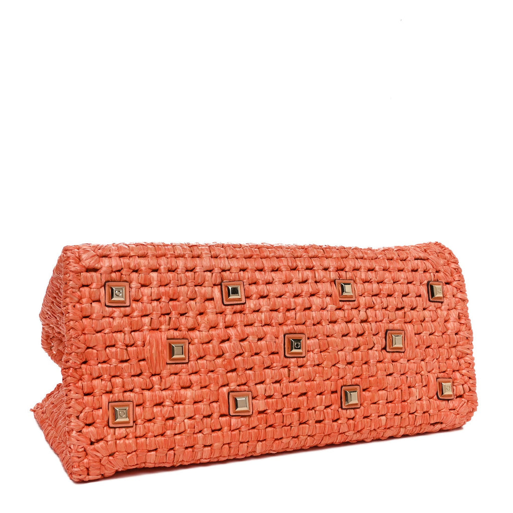 Raffia L Studio Box Tote Aragosta