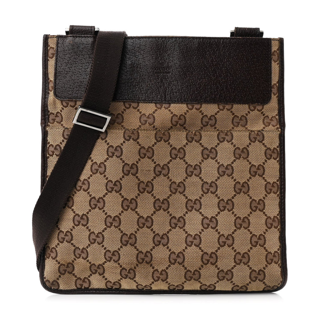Monogram Flat Messenger Bag Dark Brown