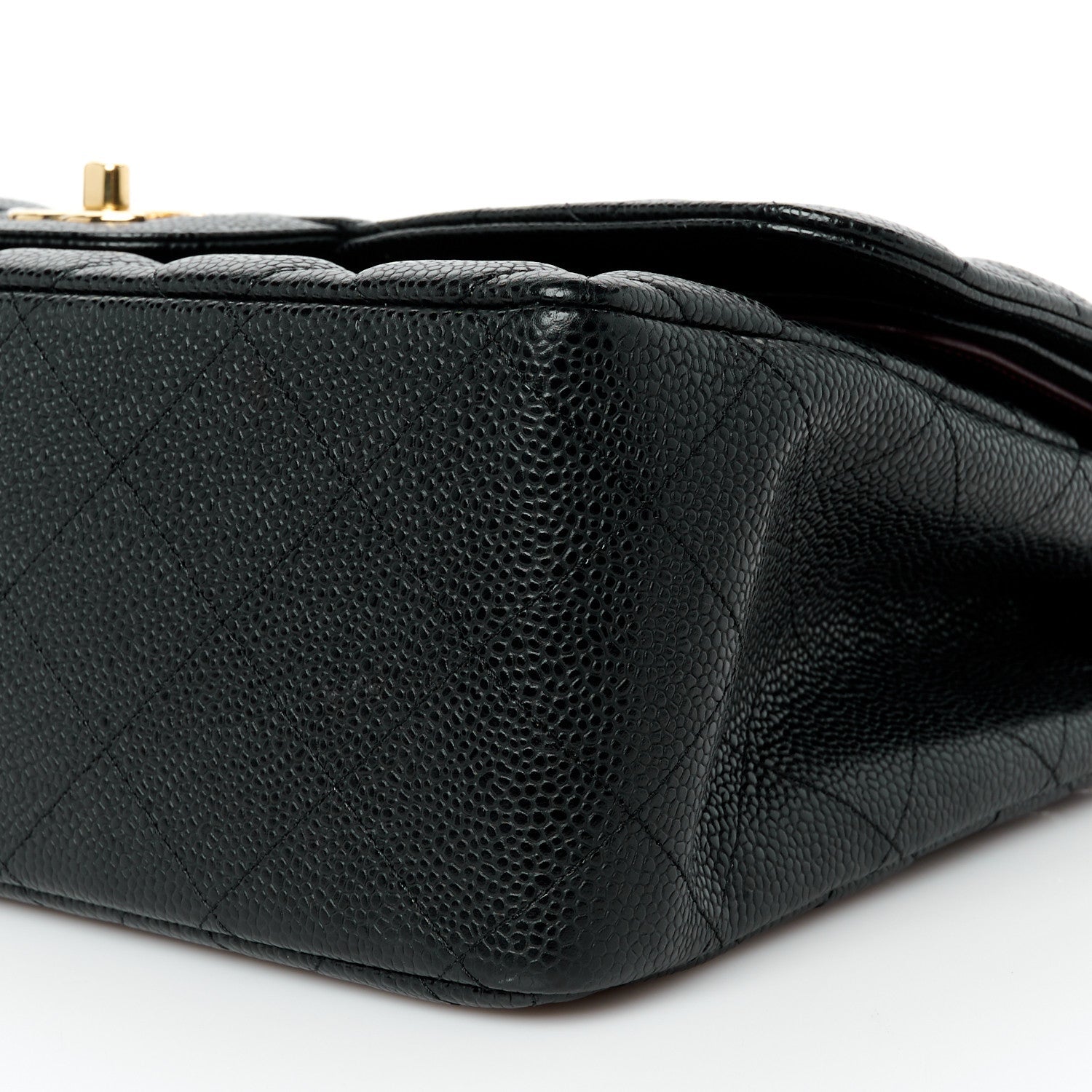Caviar Quilted Jumbo Double Flap Black