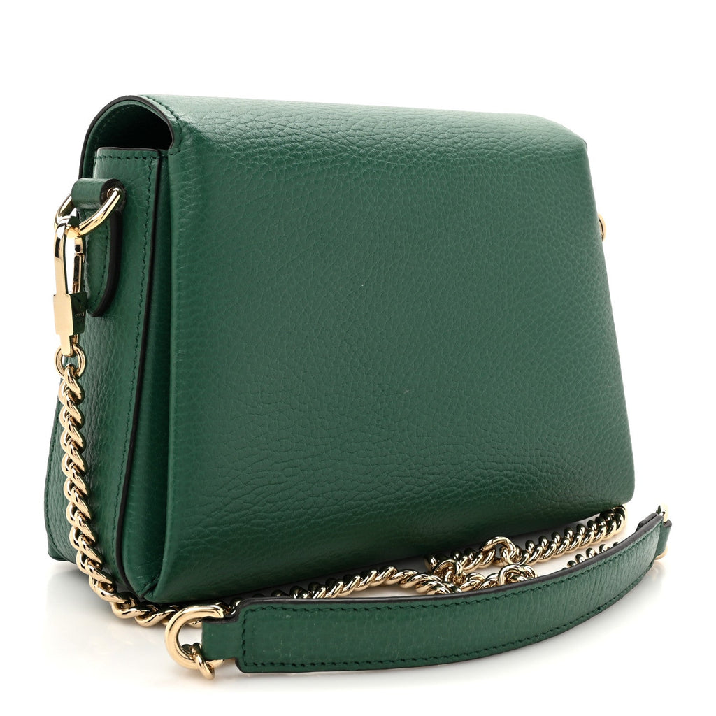 Dollar Calfskin Interlocking G Crossbody Bag Emerald