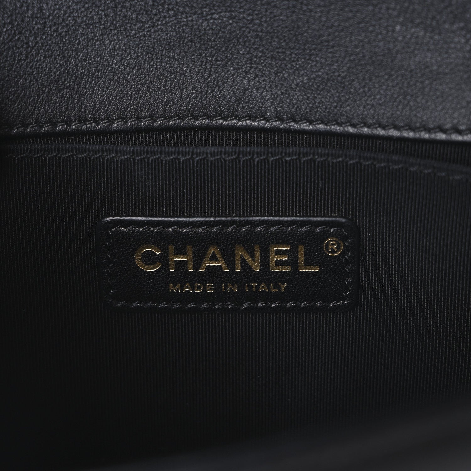 Calfskin Quilted Small Boy Flap Black