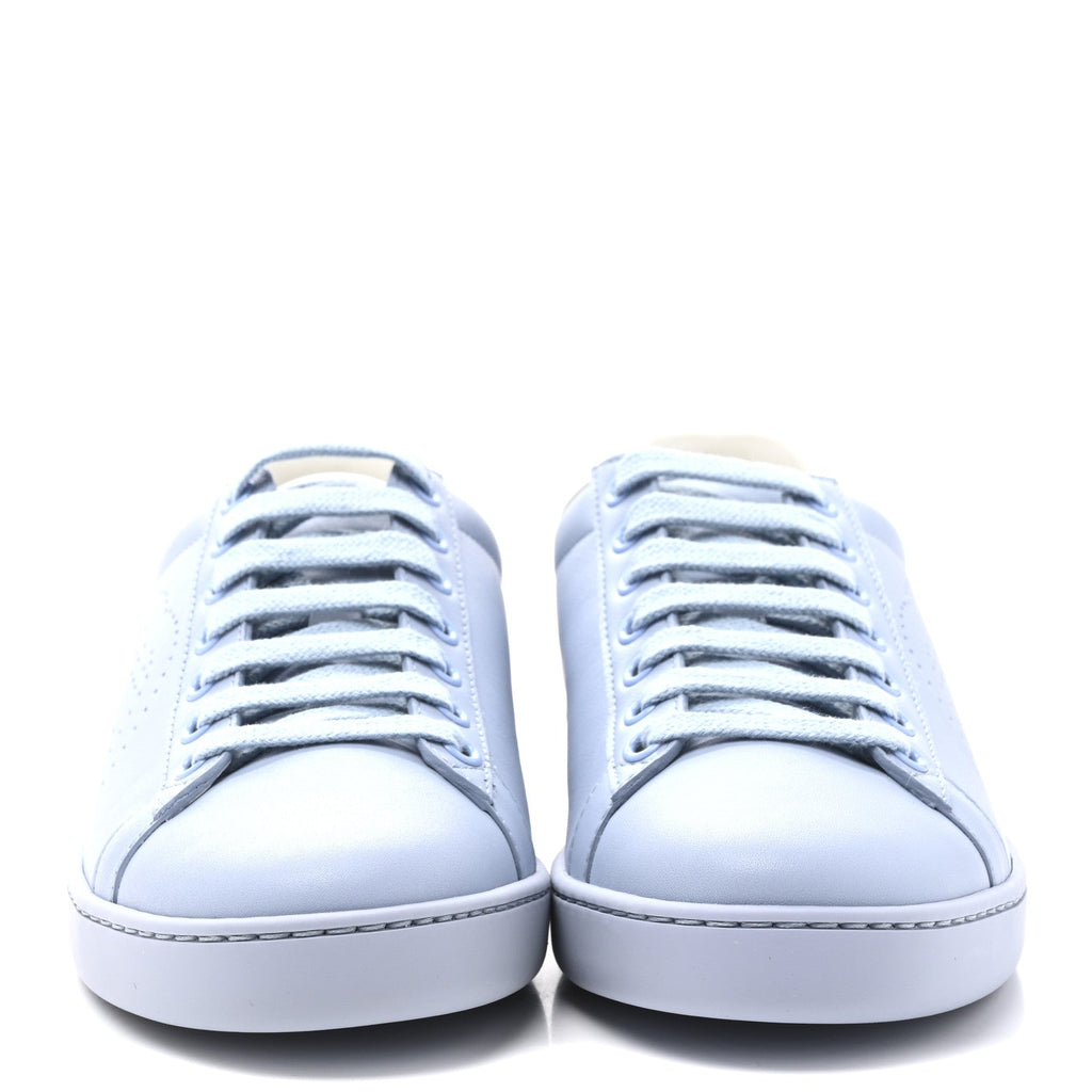 Calfskin Interlocking G Perforated Womens Ace Sneakers 35.5 Porcelain Light Blue Zaffiro