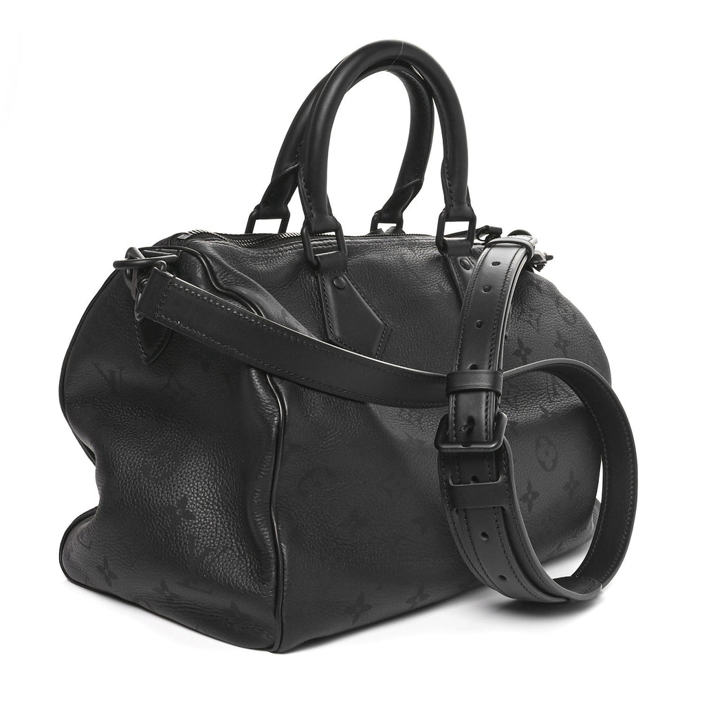 Calfskin Monogram Speedy P9 Bandouliere 30 Ultra Black