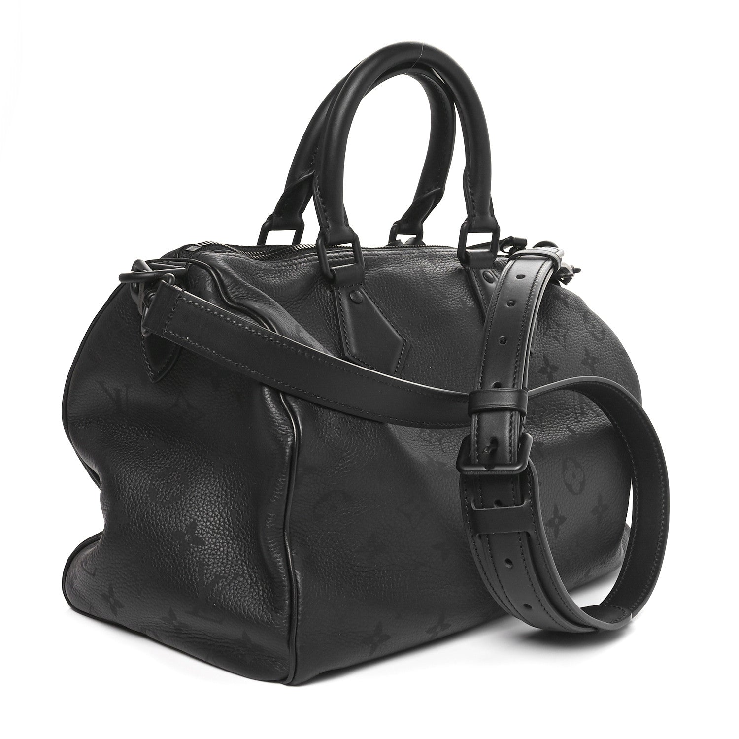 Calfskin Monogram Speedy P9 Bandouliere 30 Ultra Black