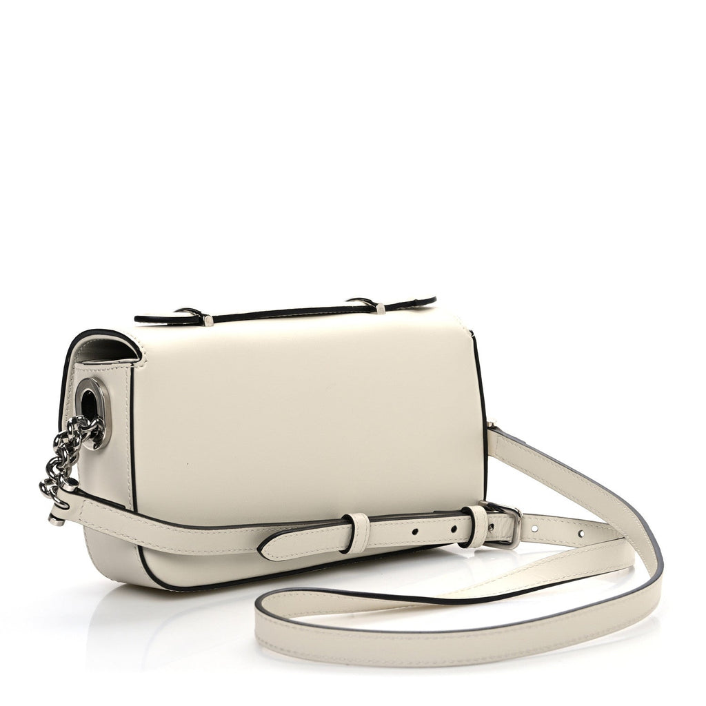 Senna Calfskin Petite Mini GG Top Handle Shoulder Bag Mystic White