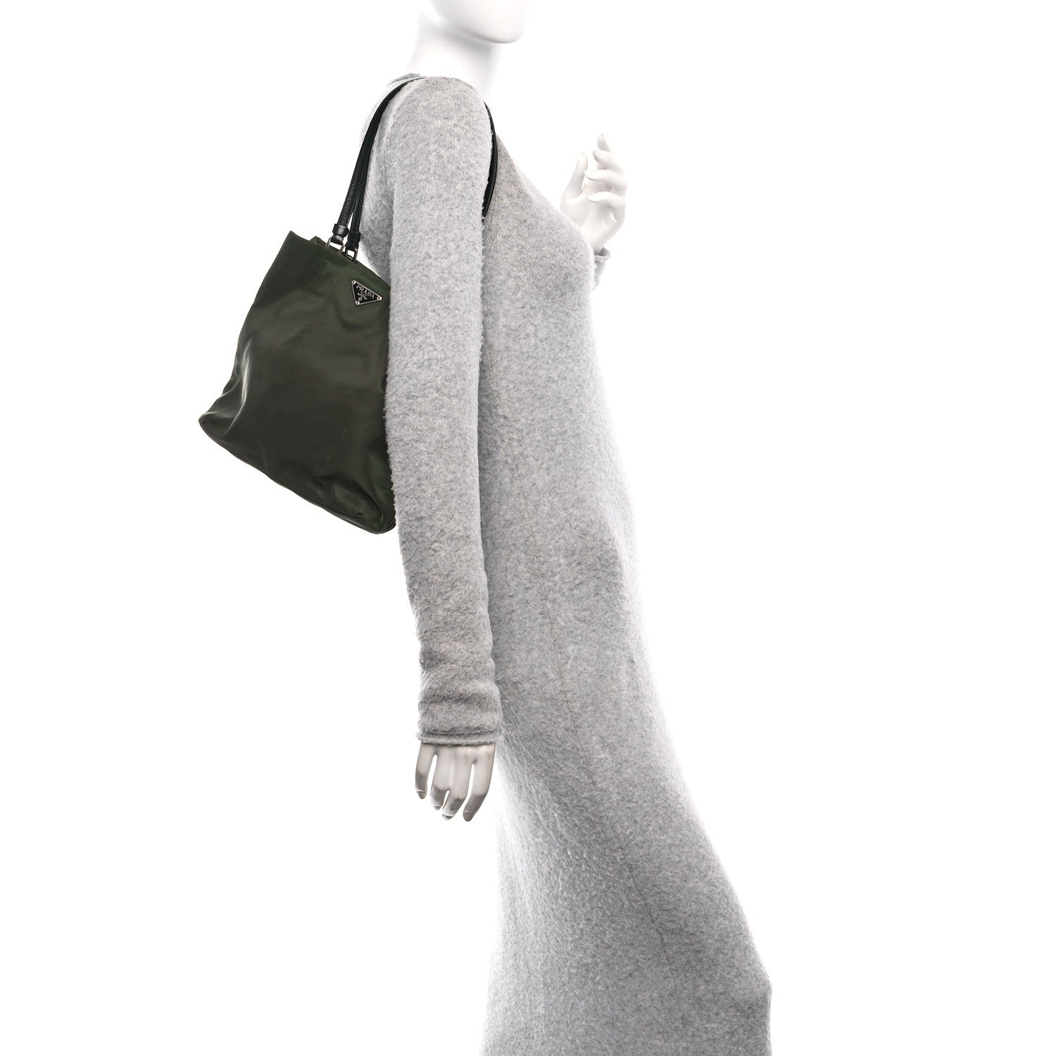 Tessuto Nylon Shopping Tote Green