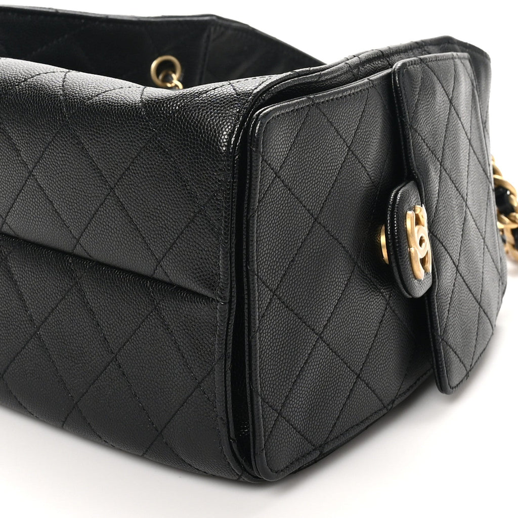 Caviar Quilted Small Chanel 25 Handbag Black