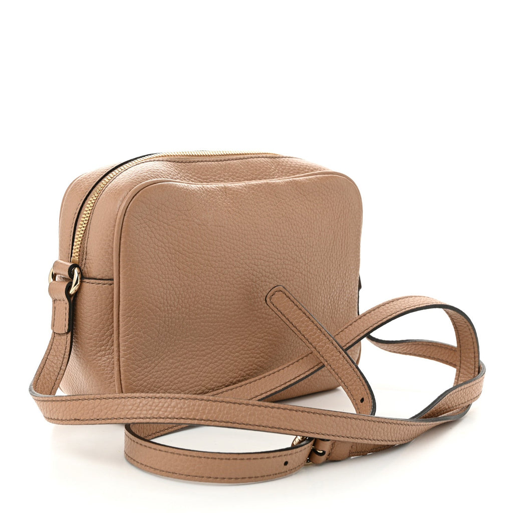 Pebbled Calfskin Small Soho Disco Bag Rose Beige