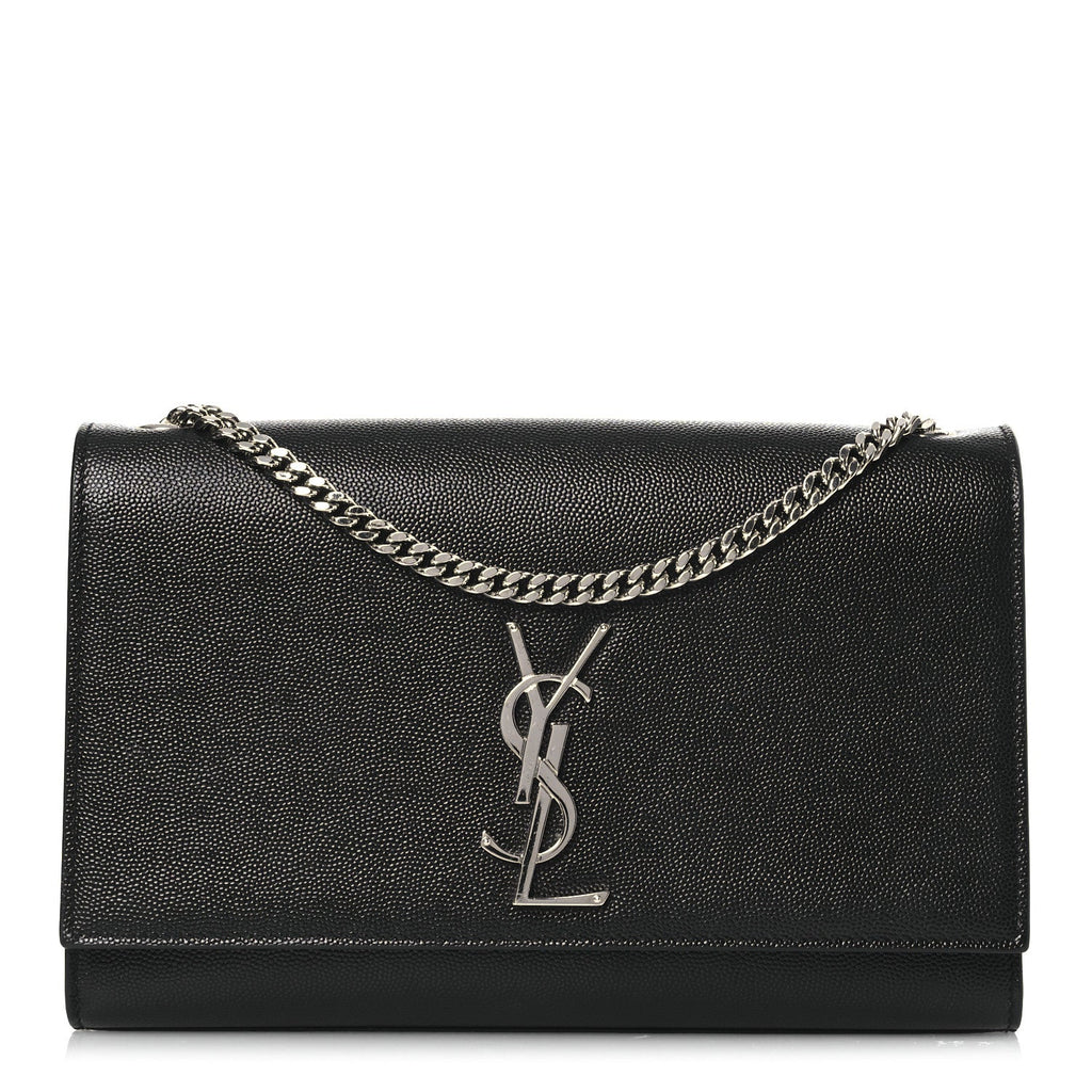 Grain De Poudre Medium Classic Monogram Kate Satchel Black