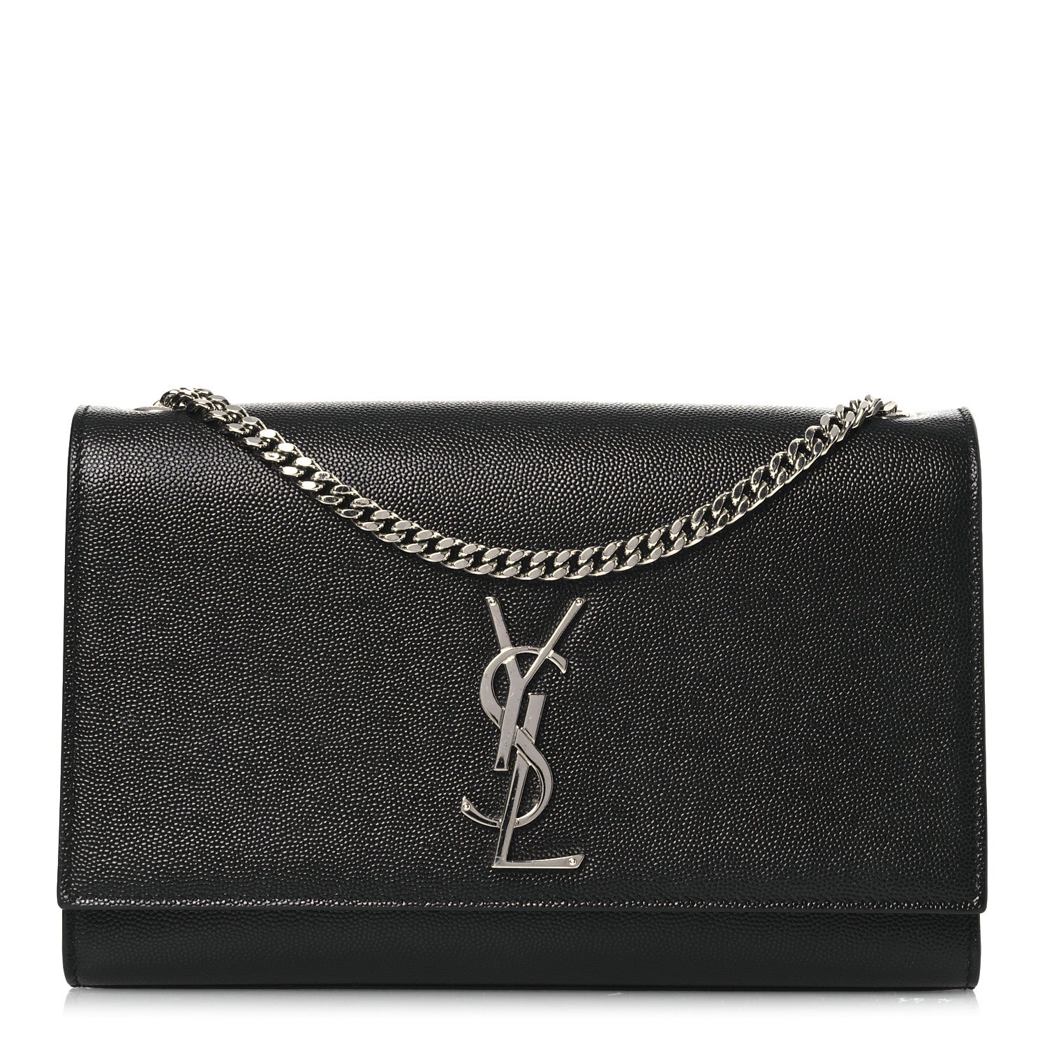Grain De Poudre Medium Classic Monogram Kate Satchel Black