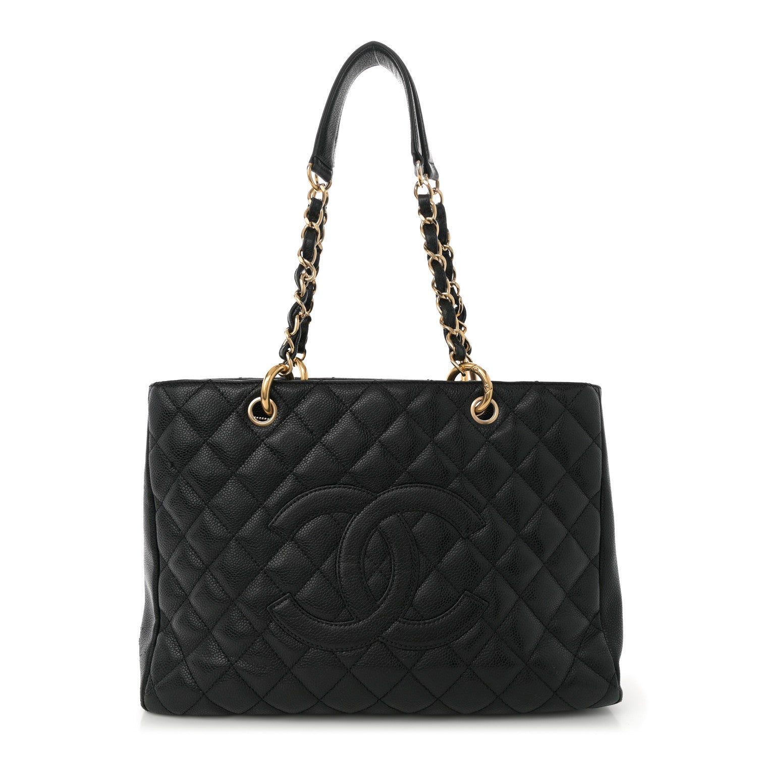 Caviar Quilted Grand Shopping Tote GST Black