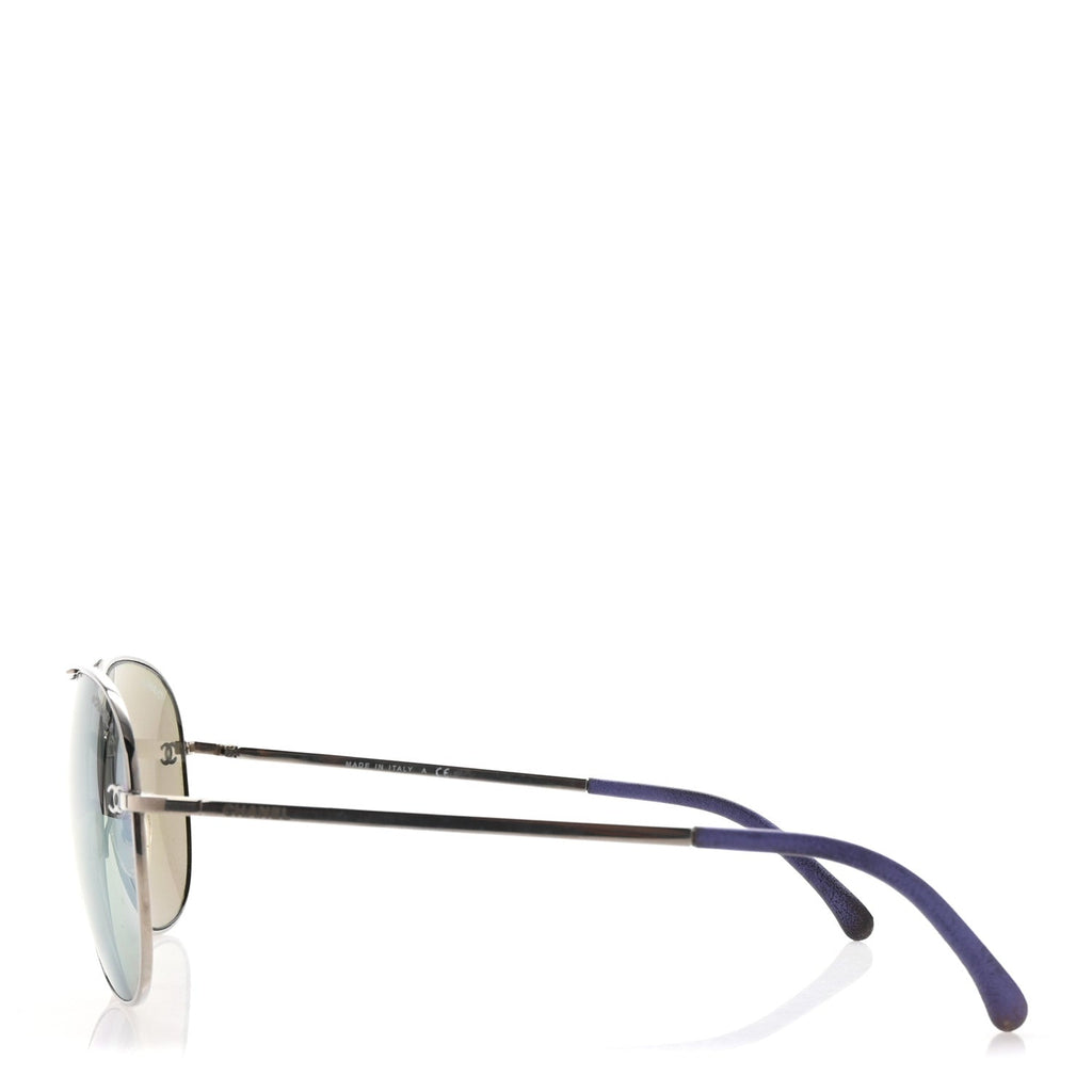 Metal Pilot Aviator CC Sunglasses 4189-T-Q Silver