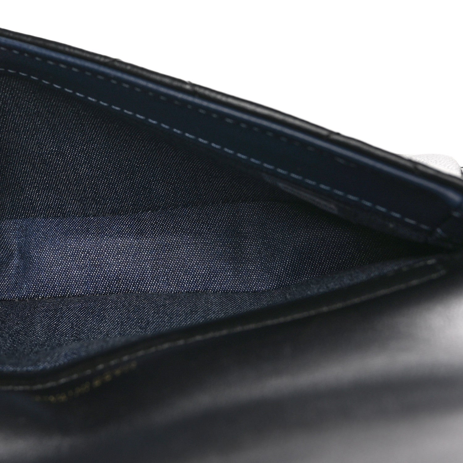 Lambskin Quilted Resin Bi-Color Flap Phone Holder With Chain Black