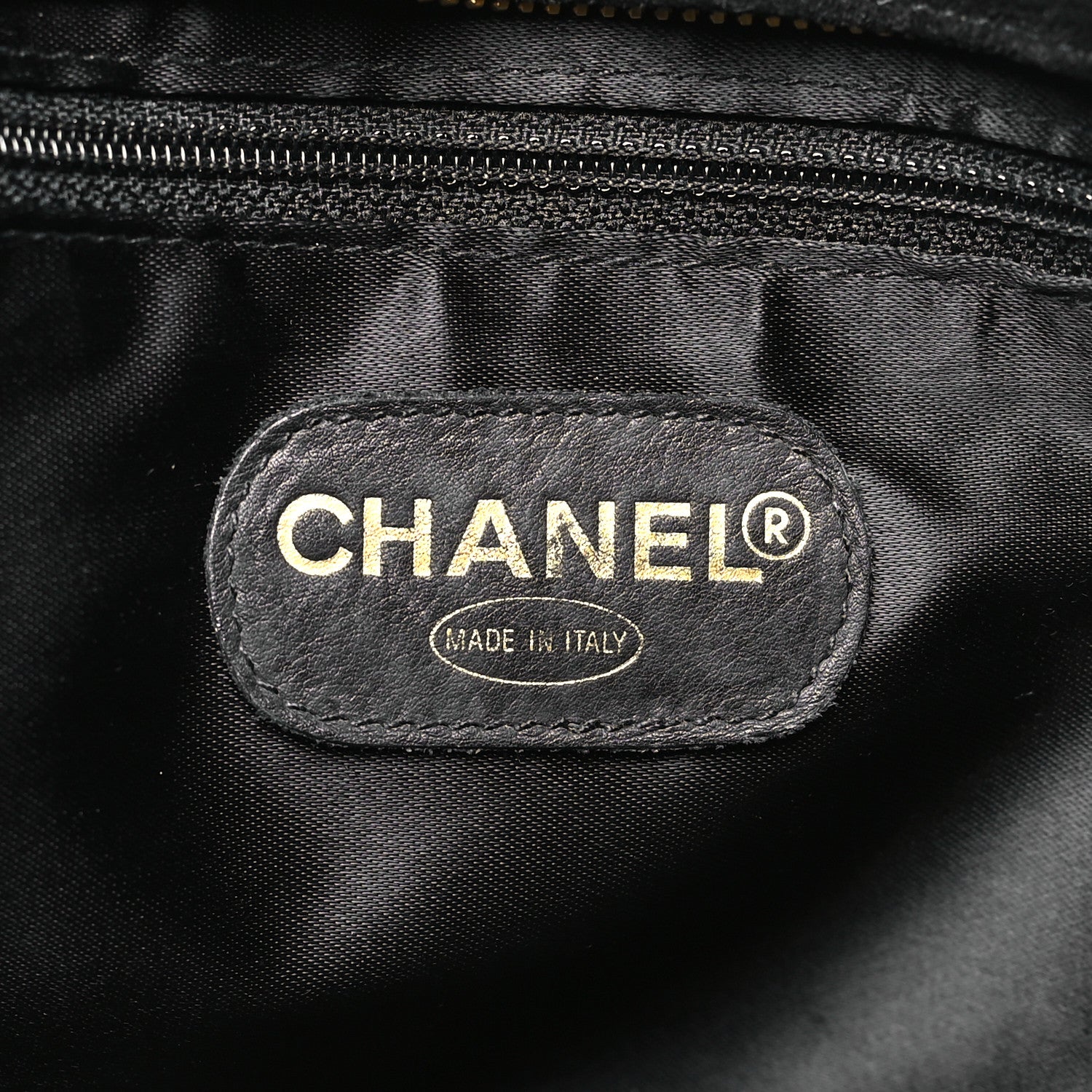 Suede Quilted CC Shopping Tote Black