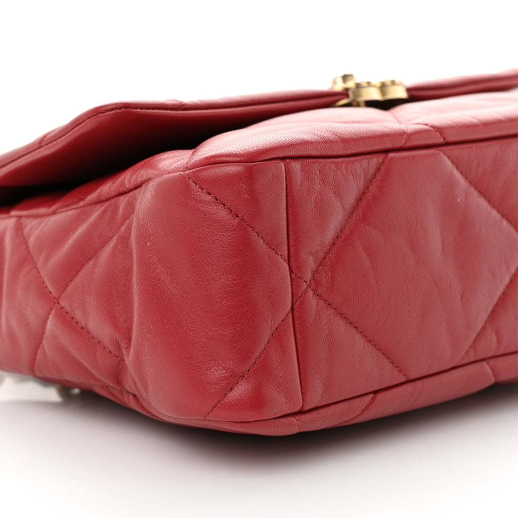 Lambskin Quilted Large Chanel 19 Flap Red