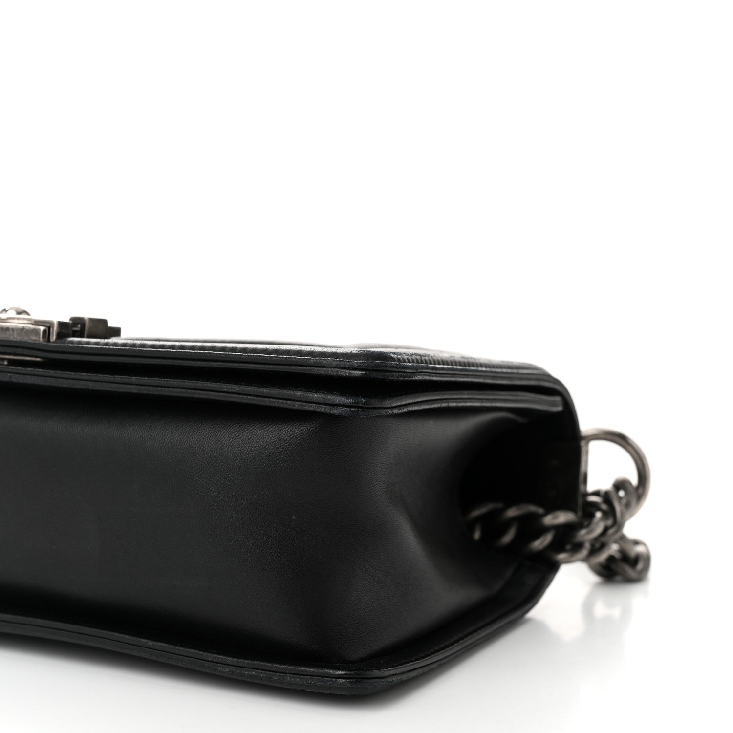 Lambskin Quilted Medium Boy Flap Black