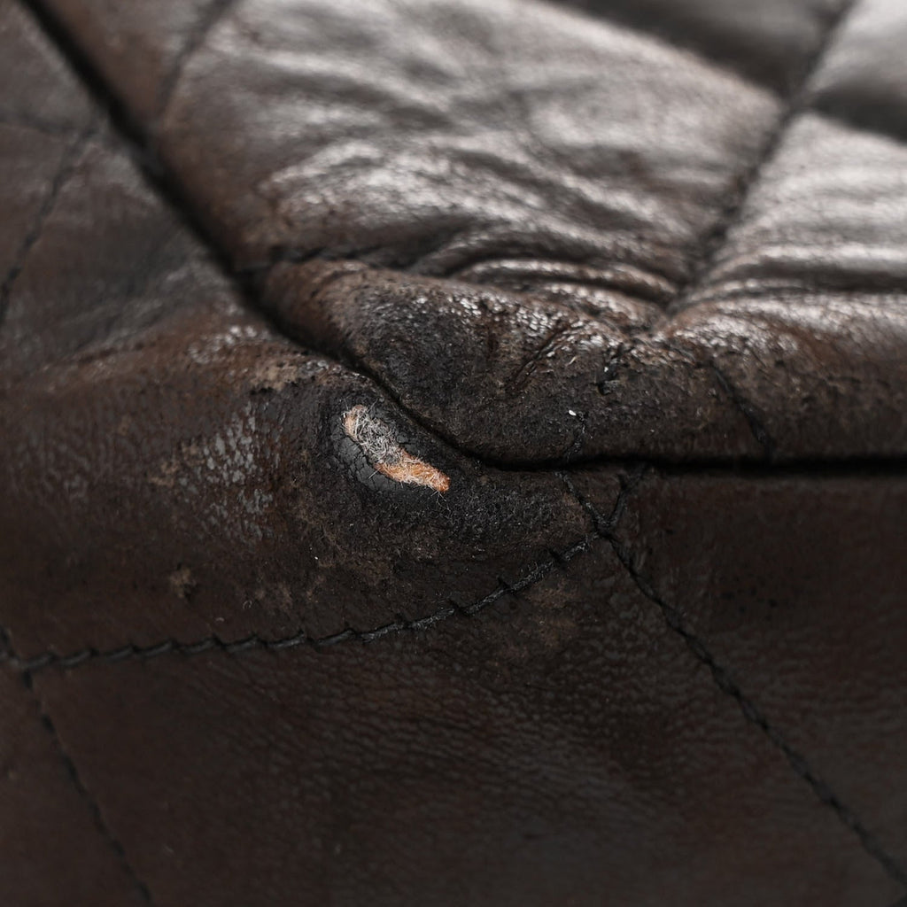 Lambskin Quilted XL Jumbo Single Flap Black